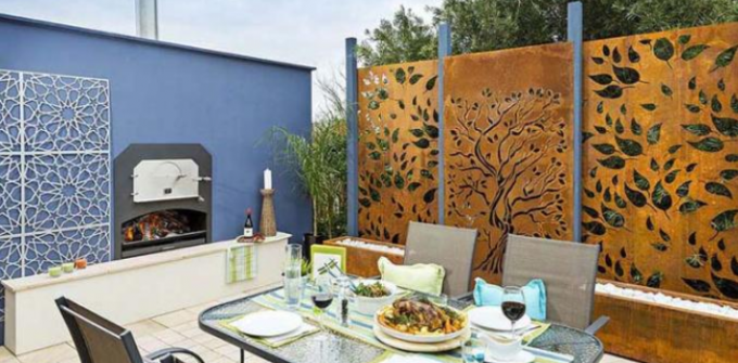 Van het de Boomontwerp van douane het Openluchtoke Comité van Rusty Corten Steel Privacy Screens