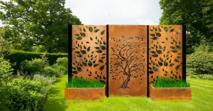 Van het de Boomontwerp van douane het Openluchtoke Comité van Rusty Corten Steel Privacy Screens