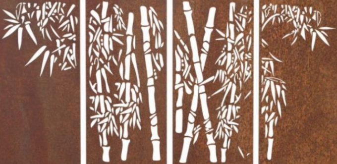 Van het het Bamboeontwerp van de tuinmuur Opzettende het Staalcomités van Corten Rustieke Decoratieve