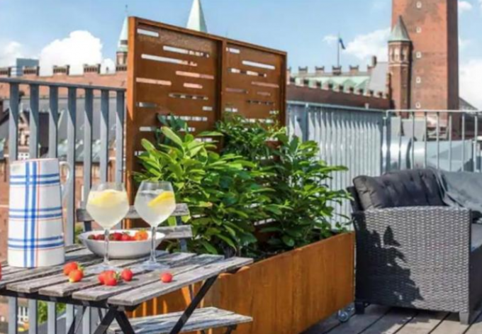 Grote Rechthoekige Corten-Staal Decoratieve Comité en Plantersdoos voor Tuin