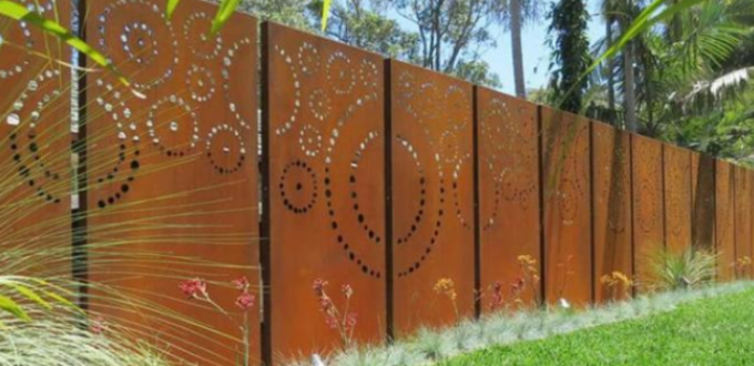 Heigh 180cm Decoratief Oxy-Comité van het het Staal Spiraalvormig Scherm van Corten van het Schild Spiraalvormig Patroon