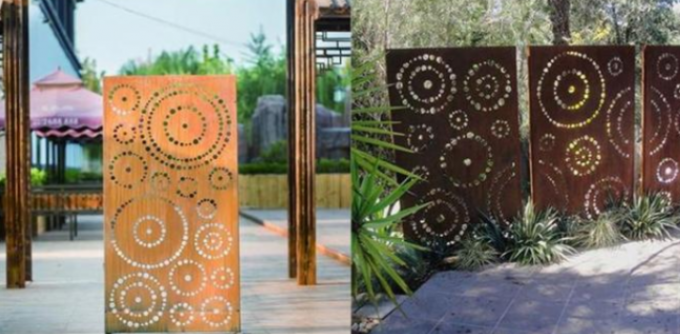 Heigh 180cm Decoratief Oxy-Comité van het het Staal Spiraalvormig Scherm van Corten van het Schild Spiraalvormig Patroon
