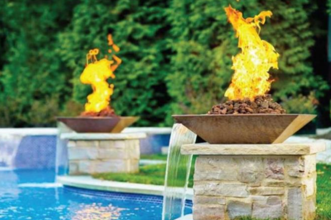 Decoratieve Siërra Vierkante Vlotte Corten-het Waterkom van de Staalbrand voor Pools
