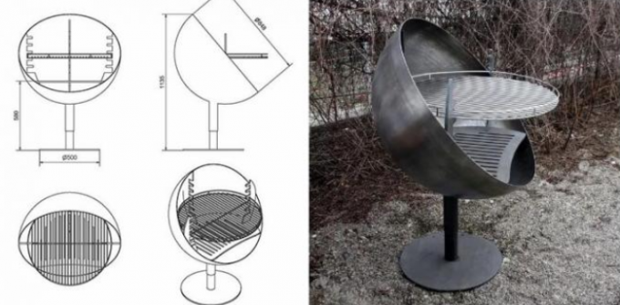 De aangepaste Molen beëindigt de Draaibare Corten-Kom van de Staal Openluchtbrand met Grillrooster
