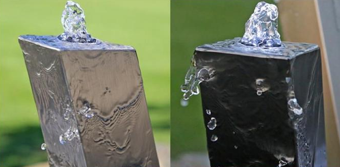 Openbare Geborsteld Decoratief beëindigt het Watereigenschap van de Roestvrij staal Vierkante Kolom
