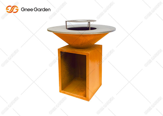 Van de het Staalfamilie van houtskoolcorten Grill van de Brandpit table corten steel bbq de Openlucht