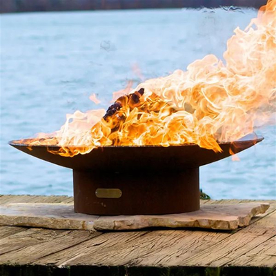 Antieke Ronde Corten-van de de Kuilbarbecue van de Staalbrand Brander 55*55*41cm Schilderen het Op hoge temperatuur