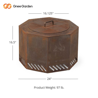 Warmfireoem 100cm Corten-Staalbrand Pit Wood Burning Fire Table