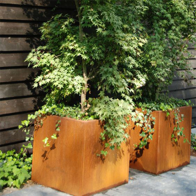 Commercieel Rusty Corten Steel Outdoor Metal-Bestand Plantersweer