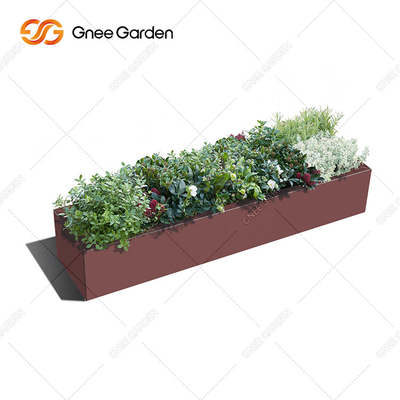 Lengte 300mm1000mm Openlucht het Staal Rechthoekige Planter van Corten van de Metaalplanter