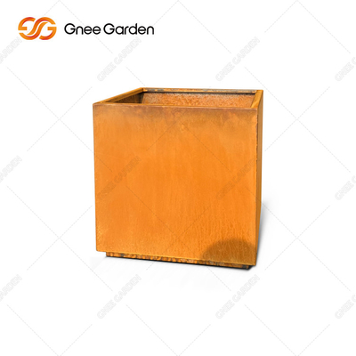 De vierkante van de het Staalplanter van Vorm Kubieke Corten Pot van de het Metaalbloem voor Tuin