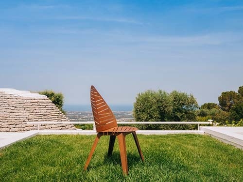 H97*L52.5*D60 van het het Metaalmeubilair van cm de Openluchtstoel van de het Staaltuin met Bladvormige Rug
