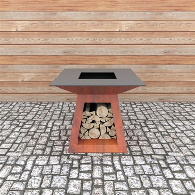 3mm de Dikke Beweegbare Corten Brand Pit Customized Size van de Staalbarbecue