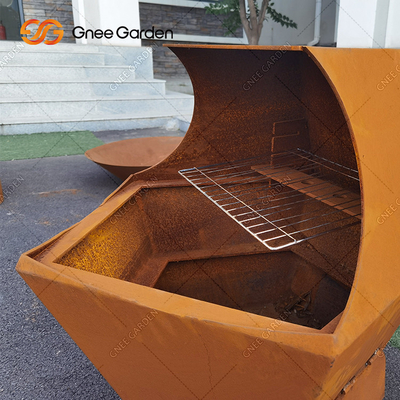 De openluchtcorten-Grill van de Brandpit barbecue grill bbq brazier van het Staalmetaal