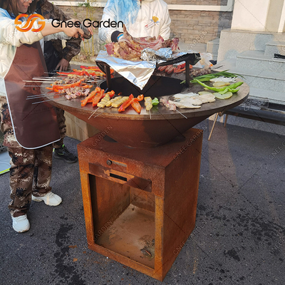 De openluchtcorten-van de de Brandkuil van de Staaltuin van de de BARBECUE Kokende Plaat Openlucht Kokende Grills