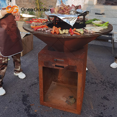 De openlucht Kokende Op zwaar werk berekende Antieke Brand Pit Corten Metal Barbecue van de BARBECUEgrill