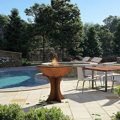 1000mm Corten Staal Openlucht Kokende Grills met Afneembare Basis