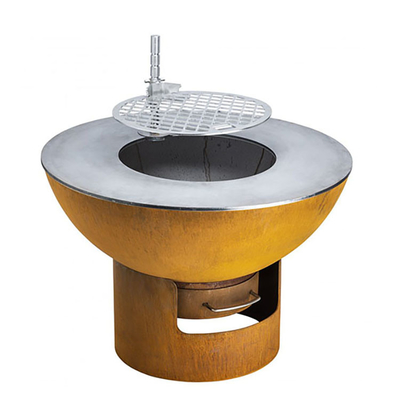 Ronde het Staal Op zwaar werk berekende Brand Pit Grill 70*70*35 Cm van Roestcorten