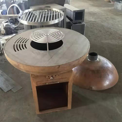 Het moderne de BARBECUE van Houtskoolrusty finish corten steel fire Pit For Outdoor Kitchen Koken