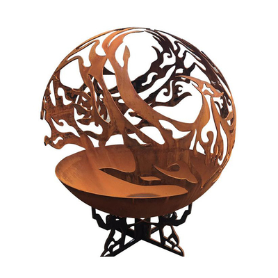 Van het het Patroonstaal van Phoenix de Brand Pit Outdoor Patio Corten Sphere Firepit voor Tuin het Verwarmen