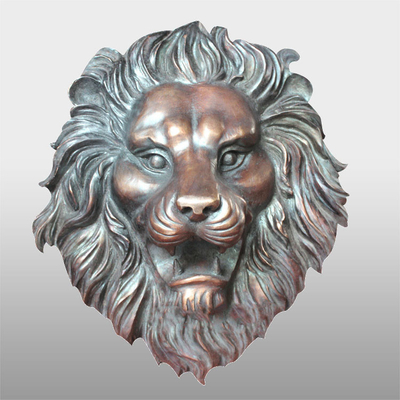 Ijzer van 18 Duim het Hoogte Geroeste Lion Face Sculpture Unique Cast