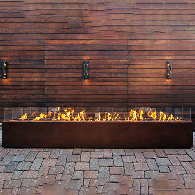 1500mm Rechthoekige Metaalbrand Pit Heater Corten Steel Modern Aesthetic