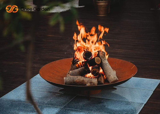 Van het Terrasfirepit van de koperslagersbinnenplaats van de Tuincorten de Houten Brandende Kuil van de het Staal Openluchtbrand