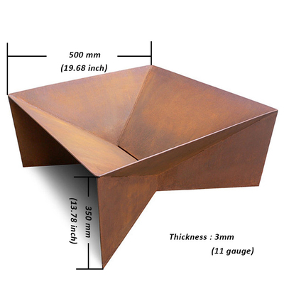 De houten Brandende Corten-van de de Tuinbrand van het Staalmetaal Kuil &amp; de BARBECUE