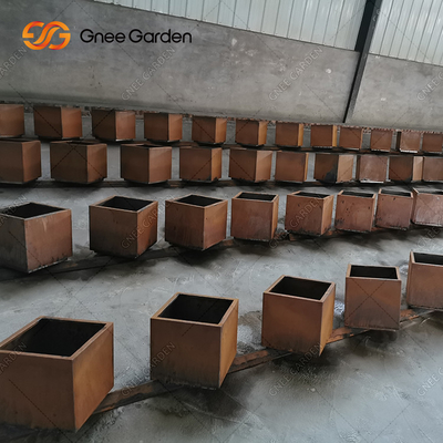 Van het de Planters Rechthoekige Metaal van het Corten Grote Openluchtmetaal Decoratieve de Muurplanter