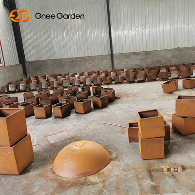 Van het de Planters Rechthoekige Metaal van het Corten Grote Openluchtmetaal Decoratieve de Muurplanter