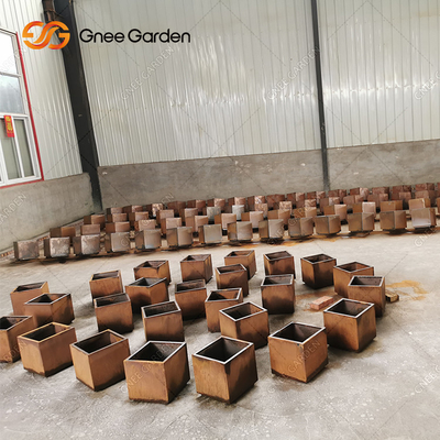 Van het de Planters Rechthoekige Metaal van het Corten Grote Openluchtmetaal Decoratieve de Muurplanter