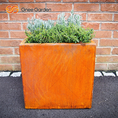 Pas Corten-Staaltuin aan Plantend Potten van de Doos de Grote Bloem