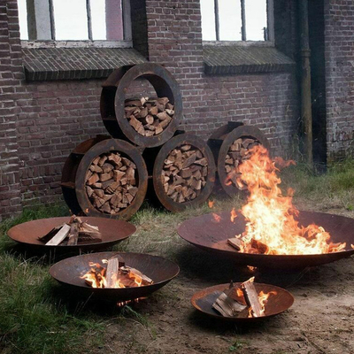 Kuil van de het Metaal de Houten Brandende Brand van het terrasstaal voor Tuin