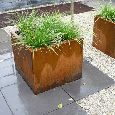 De openluchtpot van de het Staal Rechthoekige Bloem van de Metaalverwering/Bloemplanter