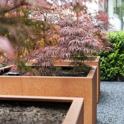 Rechthoekige Corten-van de het Metaaltribune van de Staalplanter de Bloempot