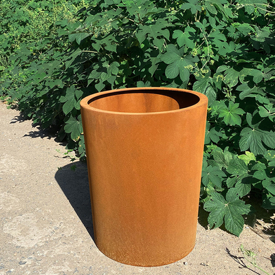 Van de het Staalbloem van binnenplaats Openlucht Ronde Corten van het de Pottenmetaal de Plantersdozen
