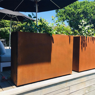 Rechthoekige Klantgerichte Planter van het tuin de Decoratieve 1.5mm Corten Staal