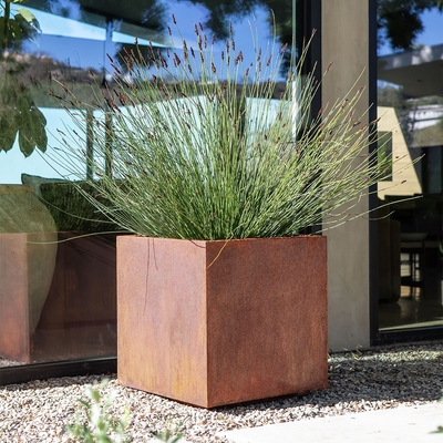Het metaal 1.2mm Corten van de de Doos Rechthoekige Bloem van de Staalplanter bewijs van de de Pottenschuring