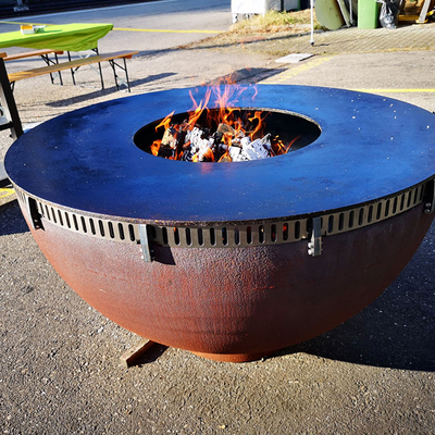 OEM ODM Openlucht Kokende van het Staalring bbq fire pit with van Grillscorten het Logboekopslag