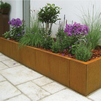 600mm 700mm 1000mm Openlucht Rechthoekig Tin Planter For Tree Planting