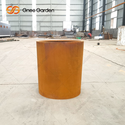 De Planters van bloemrusty finish round corten steel voor Tuin