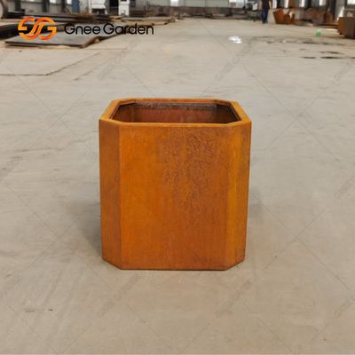 Openlucht van de het Staalplanter van Corten van het Tuinlandschap Bestand de Doos Rustieke Verwering