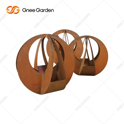 De Laser van de douanevorm sneed Geometrisch corten potten 90*25*25cm van de staalbloem