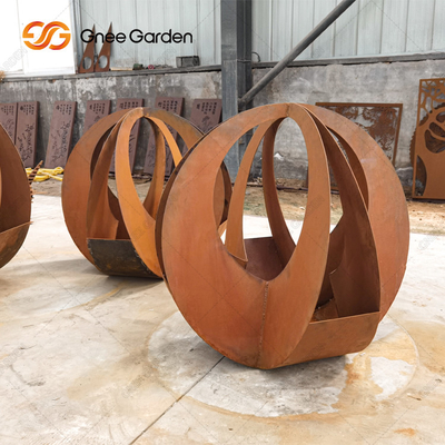 De Laser van de douanevorm sneed Geometrisch corten potten 90*25*25cm van de staalbloem