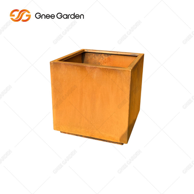 De vierkante van de het Staalplanter van Vorm Kubieke Corten Pot van de het Metaalbloem voor Tuin
