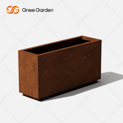 Van de Staalfabriekpotten van het douanemetaal van de het Ontwerp Lange Doos Moderne het Staalplanter van Corten