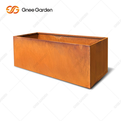 Van de Staalfabriekpotten van het douanemetaal van de het Ontwerp Lange Doos Moderne het Staalplanter van Corten