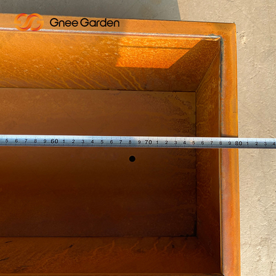 Cortenstaal Vierkant Rusty Planter Boxes Weather Resistant voor Bloem