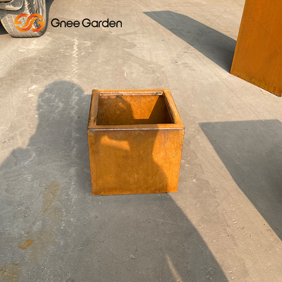 Van het het Staal Rustiek Openluchtmetaal van tuincorten de Planters Groot Vierkant