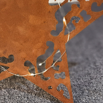 De met de hand gemaakte Ster Gevormde Corten-Gepersonaliseerde Ornamenten van de Staaltuin